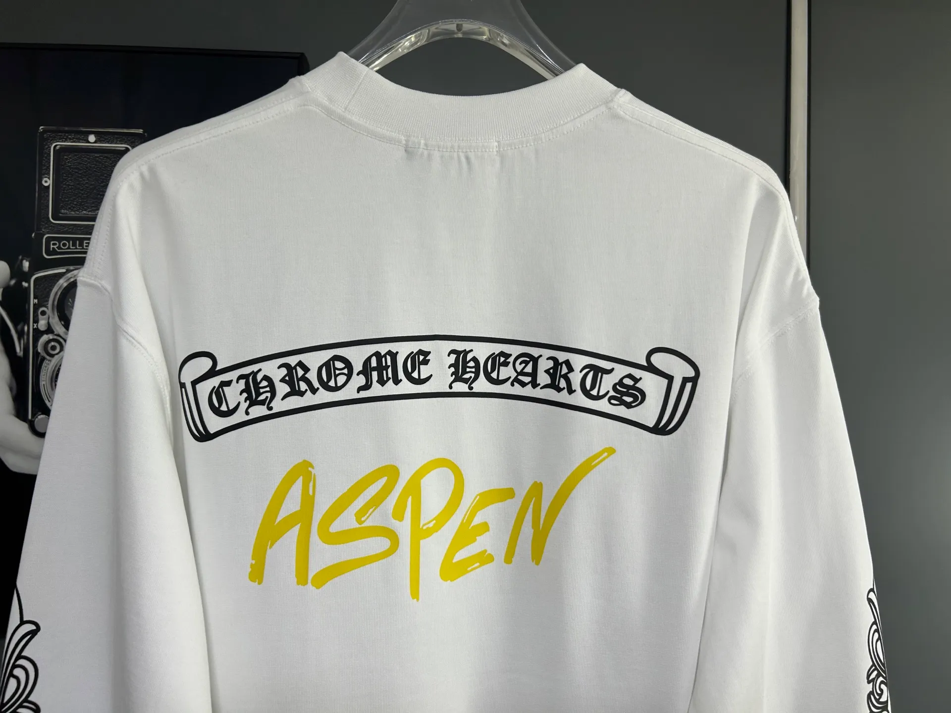 P230 2026 new (exclusive) Chrome Hearts autumn and winter limited edition heavyweight high-weight long-sleeved T-shirt, customized Dreamweaver Yayun ribbed cotton designer concept style Fabric: Heavy 380g Size: S M L XL Color: White Black